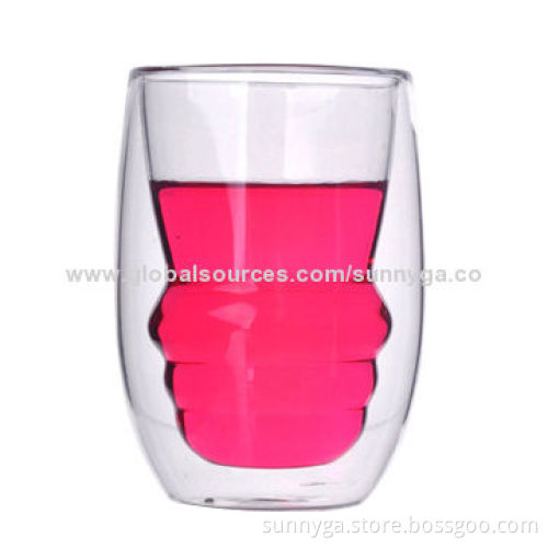 High-quality Double Wall Glass with 220mL Capacity, 70mm Top Diameter